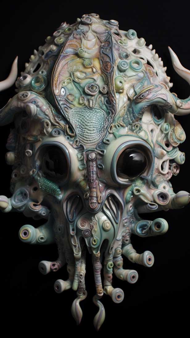超级外星陶瓷怪兽的AI咒语prompt描述词丨Ai绘画描述