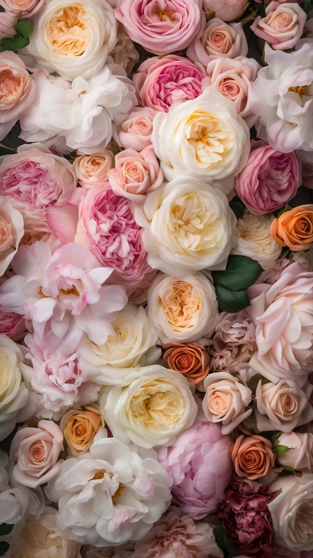 1000朵粉白玫瑰盛开的AI咒语prompt描述词丨Ai绘画关键词