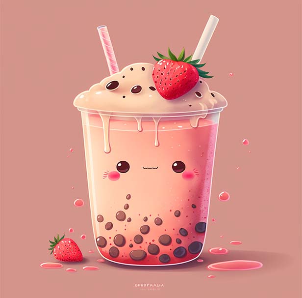 草莓奶茶图标