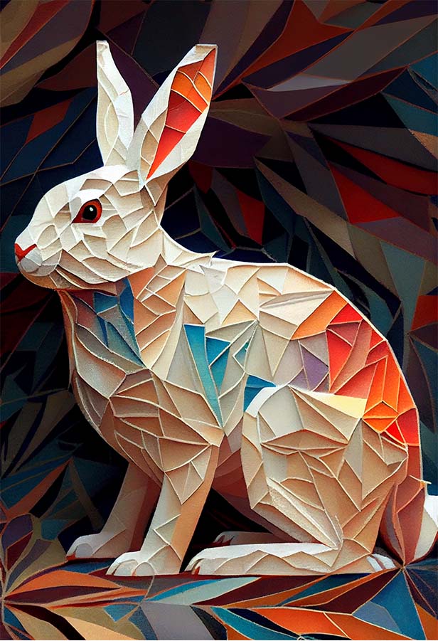 纸插画、生肖兔
